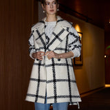 big check BISHU pure wool gilet