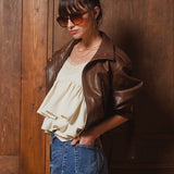 Soft Edge Leather Blouson