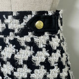 leather combination tweed skort