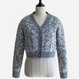 cardigan léopard à boutons bijou