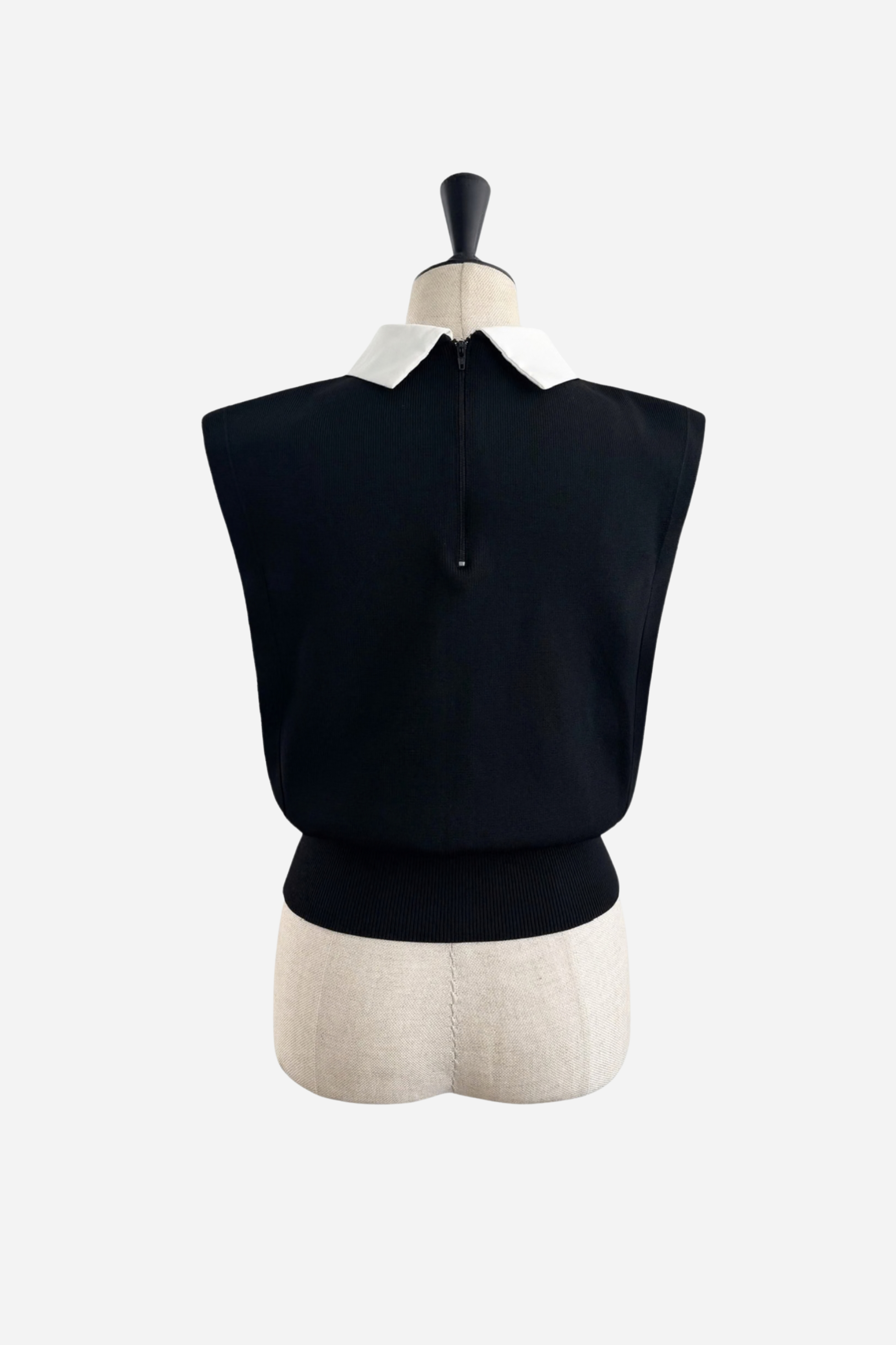 Bow Docking Sleeve Less Knit Tops – shéller / シェリエ Bow Docking Sleeve Less Knit Tops – shéller / シェリエ