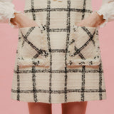 【即納】Window Check Tweed Mini Dress
