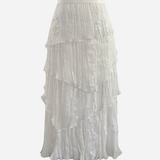 Flower Embroidery Ruffle Skirt