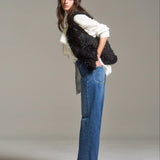 flower spangle tweed gilet