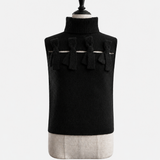 sleeve less ribbon slit knit