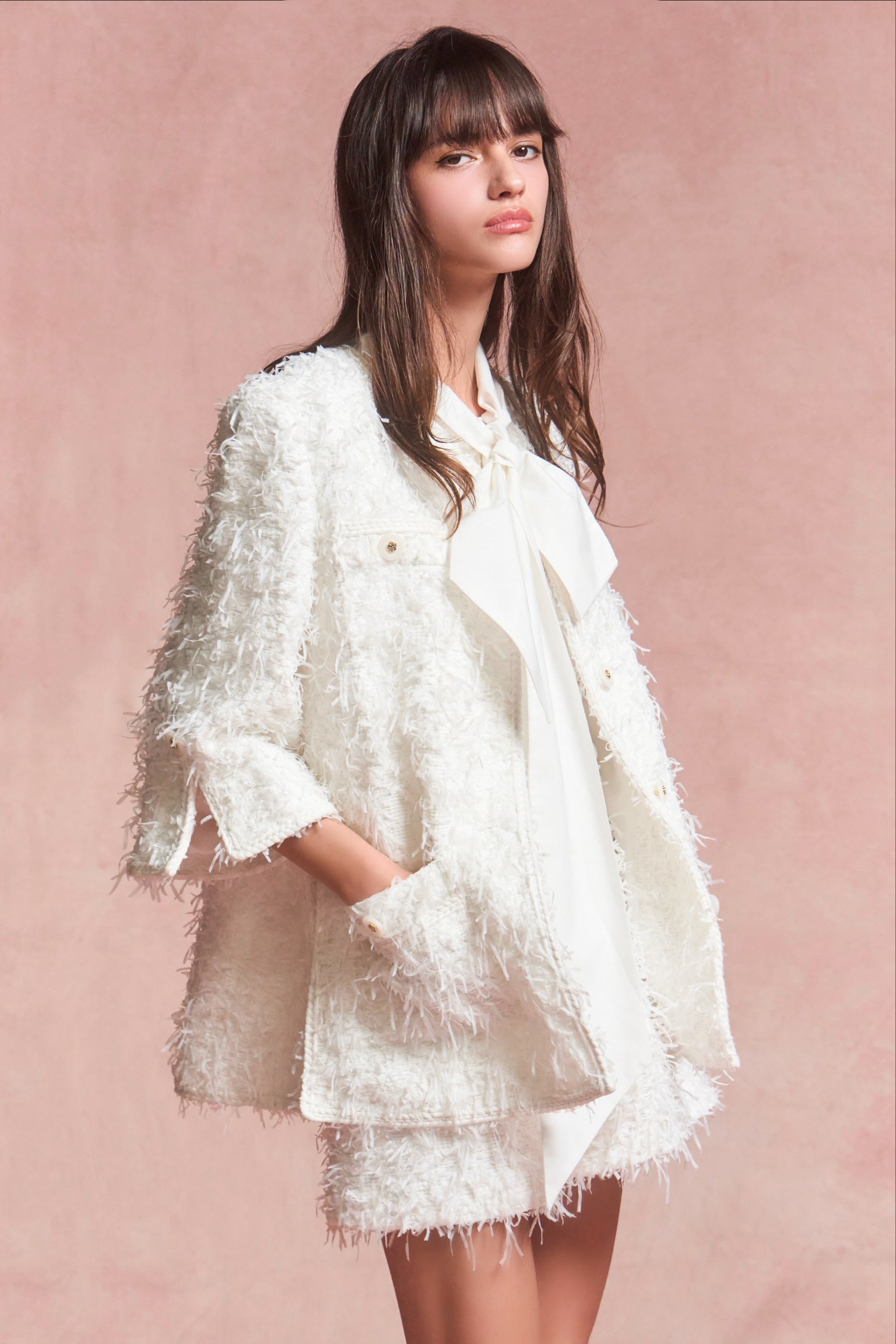 sheller ストライプペプラムニットトップス　シェリエ stripe peplum knit tops – shéller / シェリエ