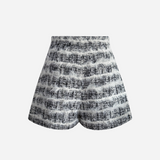 fur line tweed culottes