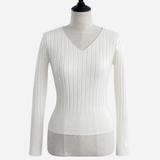Basic Long Sleeve V Neck Knit