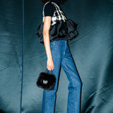 balloon peplum tweed tops