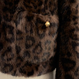 Leopard Fur Gold Button Jacket