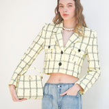5th check tweed jacket