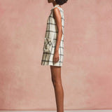 Window Check Tweed Mini Dress