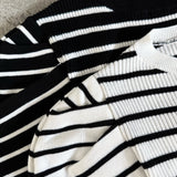 back ribbon stripe knit tops