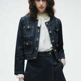 OKAYAMA Gold Button Denim Wrap Culottes