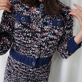 cardigan en tricot tweed bicolore