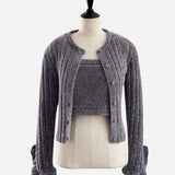 【年末年始出荷アイテム】 velour like ensemble knit