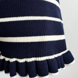 Gold Button Frill Knit Set up