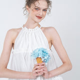 holder neck tiered mini dress