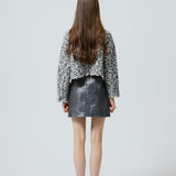 bijou button bubble cropped knit