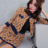 cardigan en tricot tweed bicolore