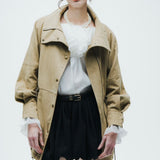 Suede-Like Drawstring Jacket