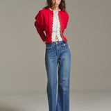 Scalloped Bi-Color Cardigan