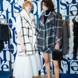 big check BISHU pure wool coat