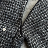 4way shiny tweed padded down jacket