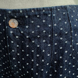 Dot jacquard denim pants