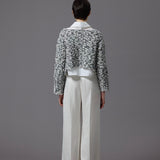 glossy tuck wide pants