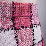 culotte en tweed à carreaux vichy