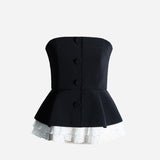 Pleated lace layered bustier
