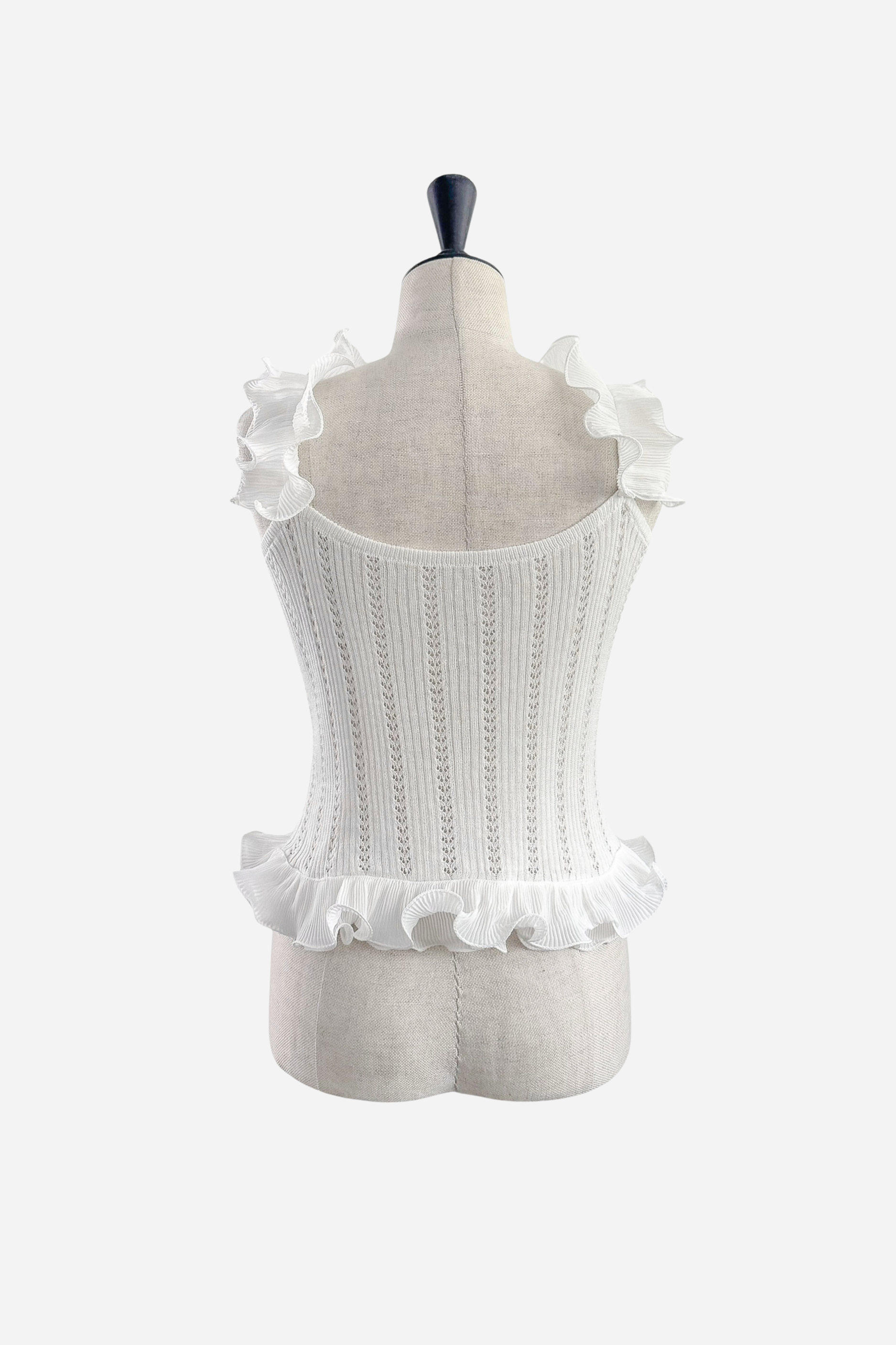 2way Airy Frill Knit Camisole – shéller / シェリエ 2way Airy Frill Knit Camisole – shéller / シェリエ