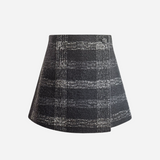 check jacquard wrap culottes