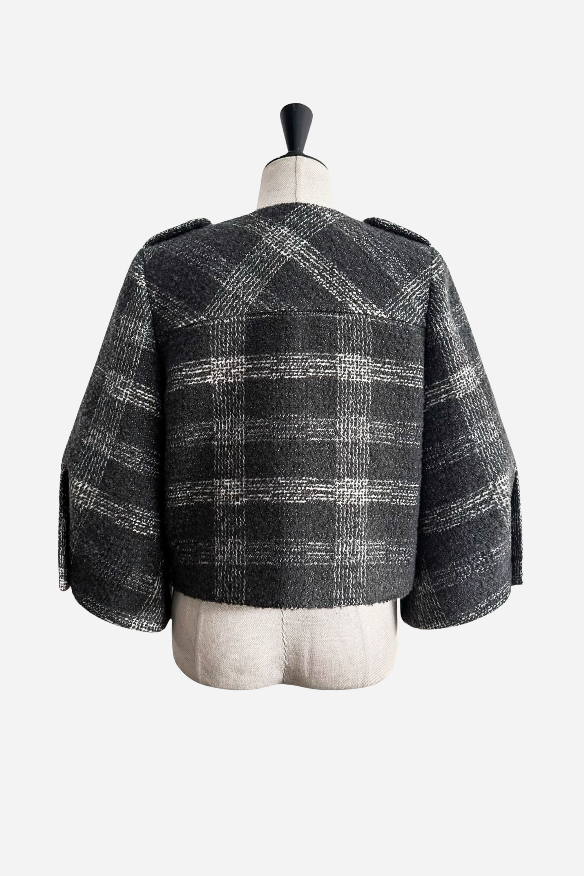 check jacquard cocoon sleeve jacket – shéller / シェリエ check jacquard cocoon sleeve jacket – shéller / シェリエ