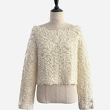 bijou button bubble cropped knit