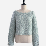 bijou button bubble cropped knit