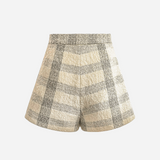 check jacquard wrap culottes