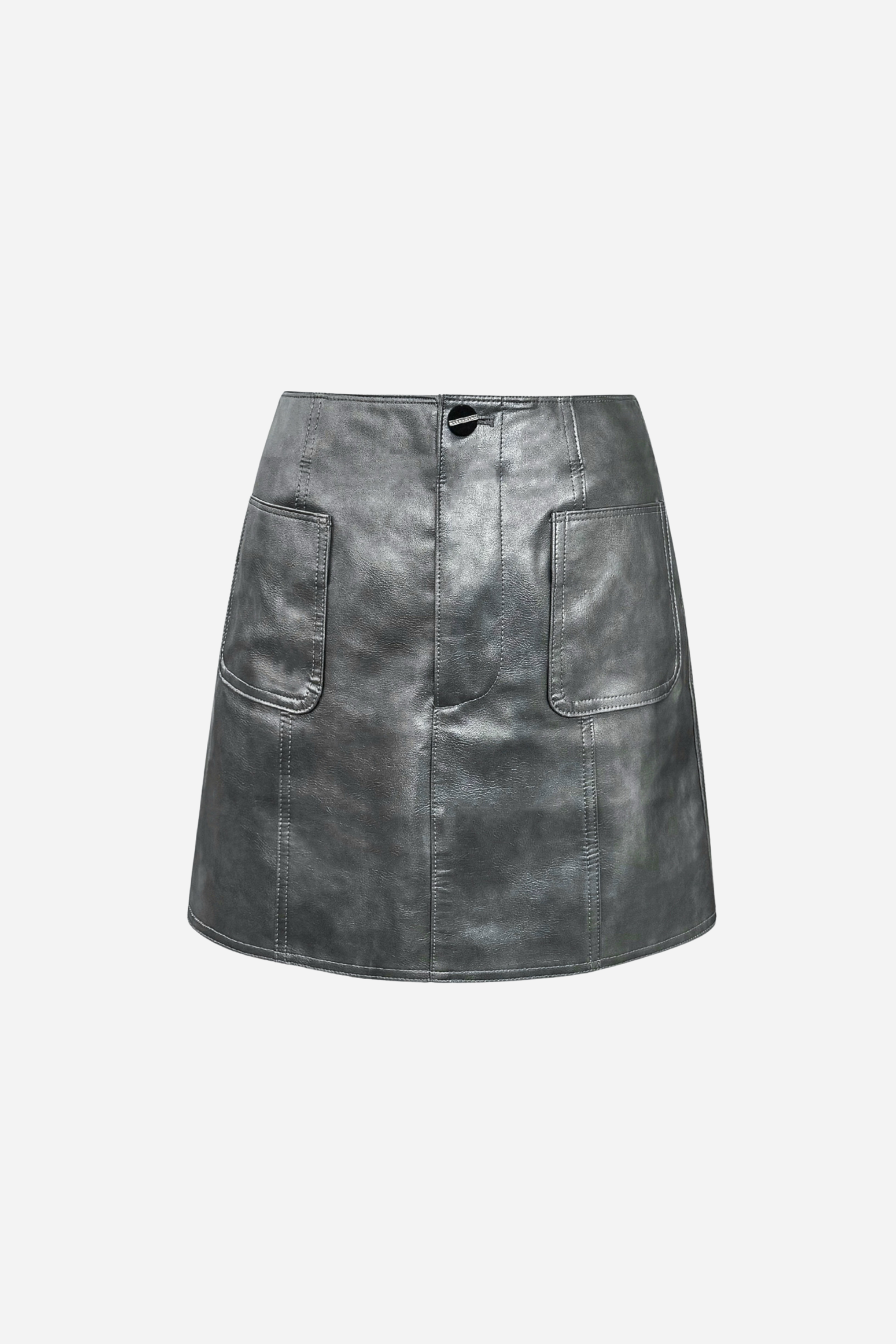 Regular product] silver leather mini skirt – shéller / シェリエ
