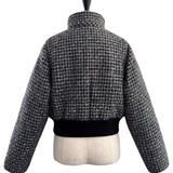 4way shiny tweed padded jacket