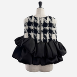 balloon peplum tweed tops
