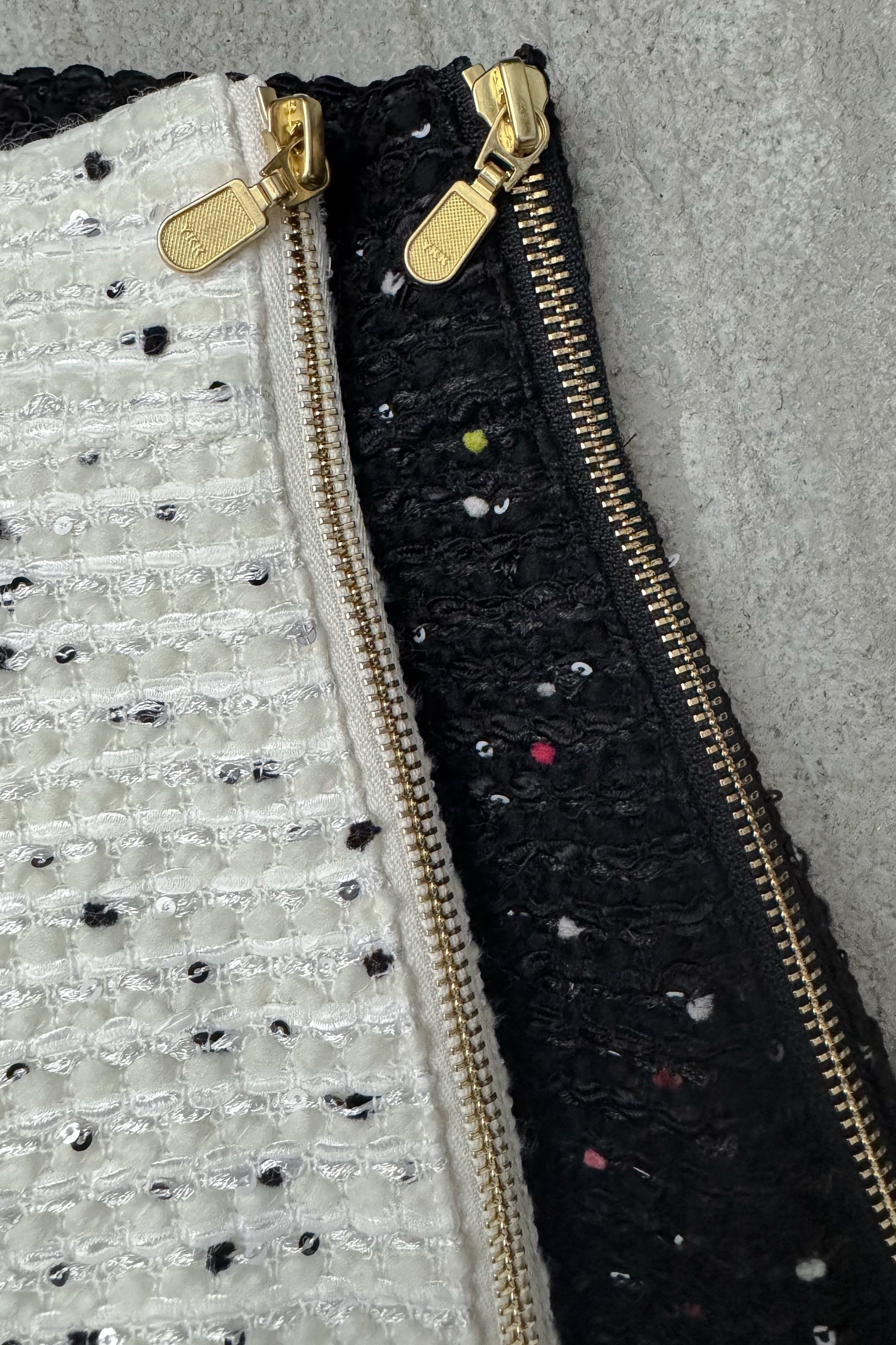 Dot tweed zip short pants – shéller / シェリエ Dot tweed zip short pants – shéller / シェリエ