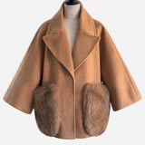 FOX FUR pocket tailored middle coat
