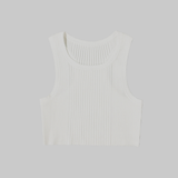 hauts courts en tricot côtelé