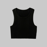 hauts courts en tricot côtelé