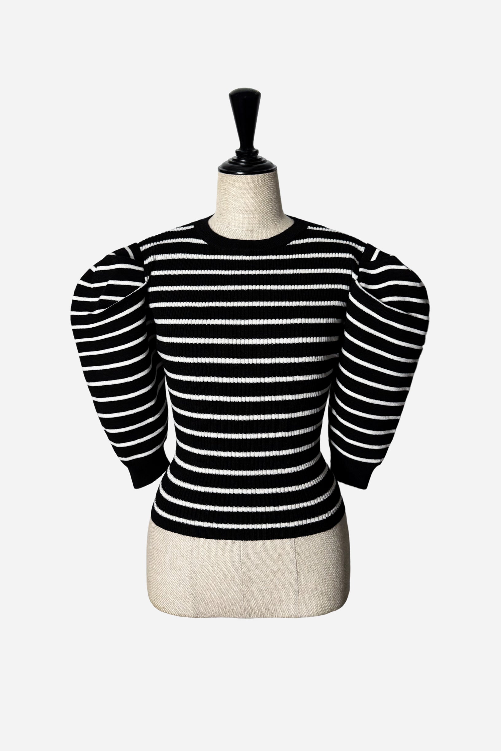 back ribbon stripe knit tops – shéller / シェリエ back ribbon stripe knit tops – shéller / シェリエ