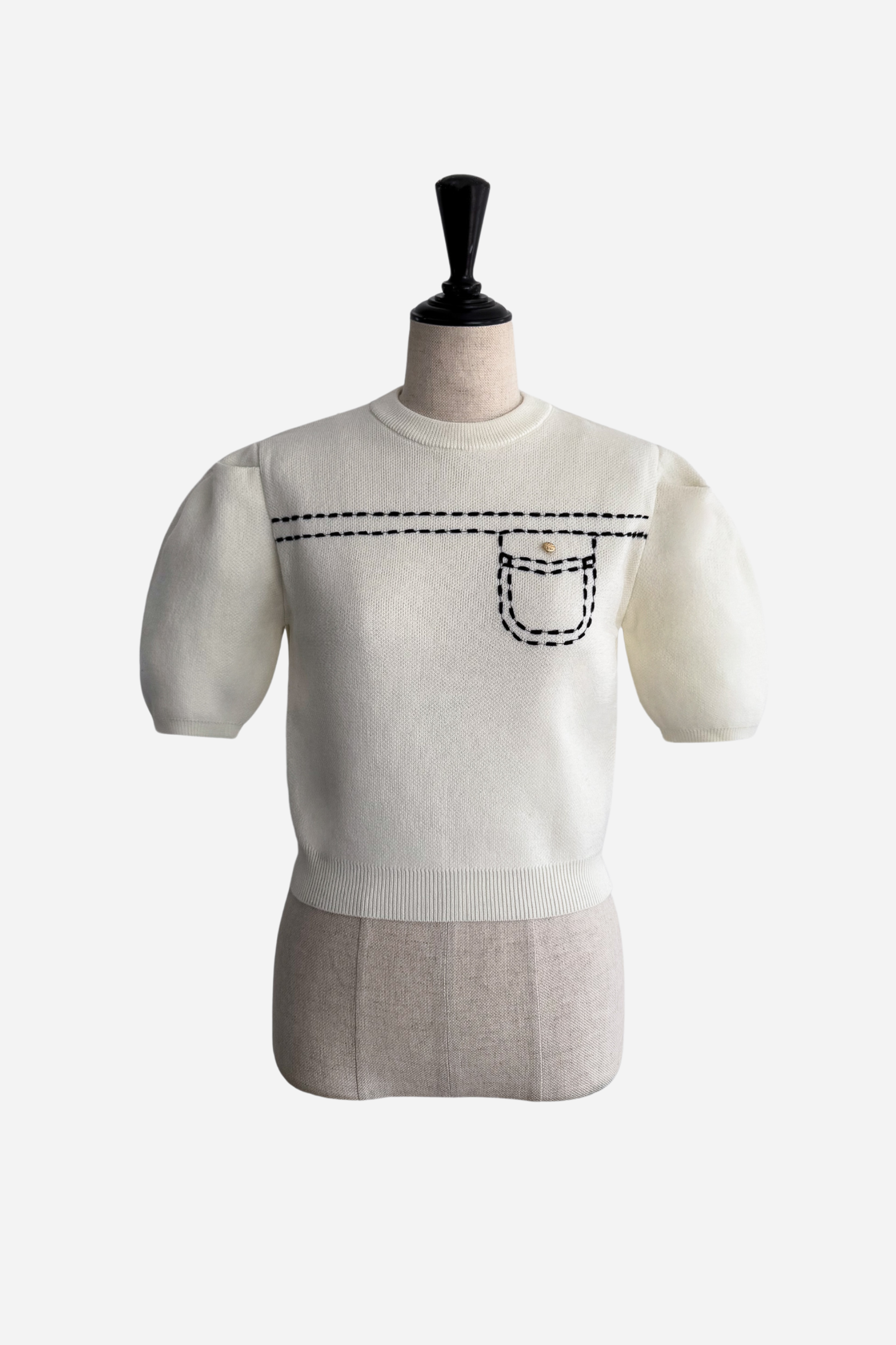 half sleeve stitch knit tops – shéller / シェリエ