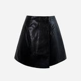 Jupe portefeuille en simili cuir