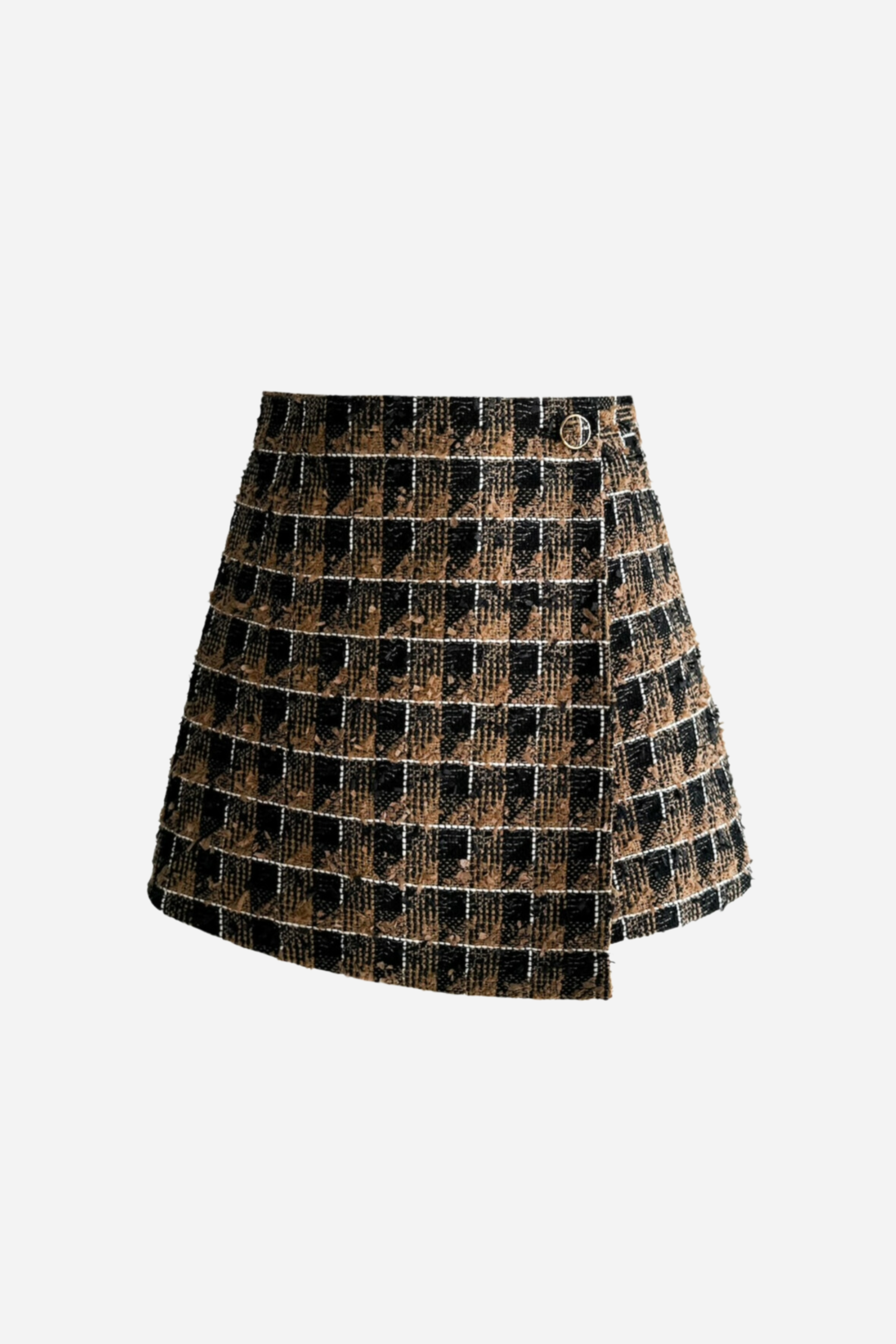 シェリエ sheller Graphcheckwrapculottes sheller シェリエ Graph check wrap culottes check tweed wrap