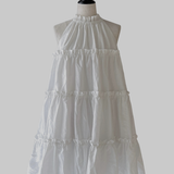 holder neck tiered mini dress